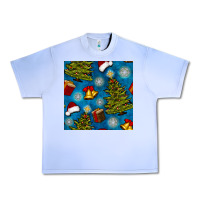 Grape Ice christmas trees and bells seamless pattern Urban Heavy Tee - BundleAndBundleShop