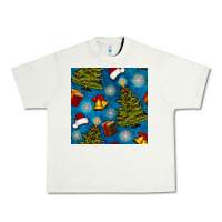 Pistachio christmas trees and bells seamless pattern Urban Heavy Tee - BundleAndBundleShop