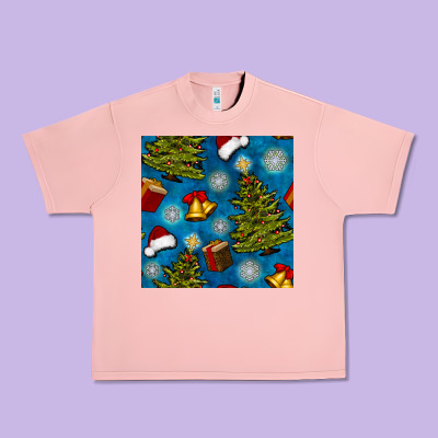 Christmas Trees And Bells Seamless Pattern Urban Heavy Tee Designed By Bundleandbundleshop