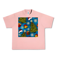 Salmon christmas trees and bells seamless pattern Urban Heavy Tee - BundleAndBundleShop