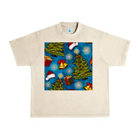 Sandshell christmas trees and bells seamless pattern Urban Heavy Tee - BundleAndBundleShop