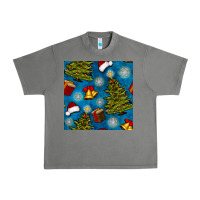 Tornado christmas trees and bells seamless pattern Urban Heavy Tee - BundleAndBundleShop