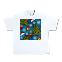 White christmas trees and bells seamless pattern Urban Heavy Tee - BundleAndBundleShop