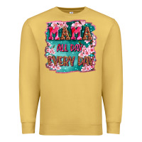 Antique Gold mama all day everyday Premium Sweatshirt - LillyAllenDesigns