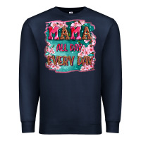 Navy mama all day everyday Premium Sweatshirt - LillyAllenDesigns