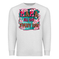 Oatmeal Heather mama all day everyday Premium Sweatshirt - LillyAllenDesigns