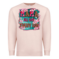 Pale Pink mama all day everyday Premium Sweatshirt - LillyAllenDesigns