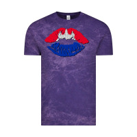 Cloud Purple cambodian flag lips Vintage Tee - AdoDesignShop