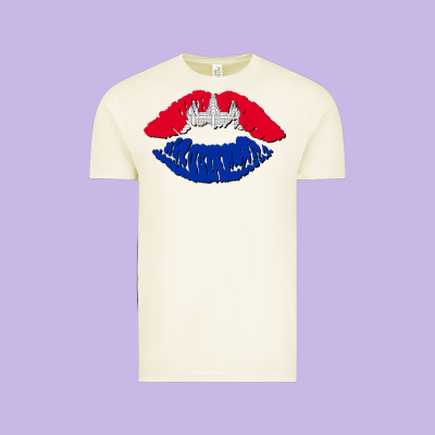 Cambodian Flag Lips Vintage Tee Designed By Adodesignshop