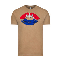Vintage Coffee cambodian flag lips Vintage Tee - AdoDesignShop