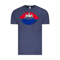 Vintage Denim cambodian flag lips Vintage Tee - AdoDesignShop