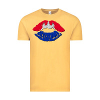 Vintage Mustard cambodian flag lips Vintage Tee - AdoDesignShop