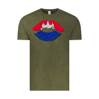 Vintage Olive cambodian flag lips Vintage Tee - AdoDesignShop