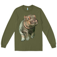 Army Green baby hippo Long Sleeve Tee - LillyAllenDesigns