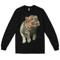 Black baby hippo Long Sleeve Tee - LillyAllenDesigns