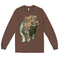 Chestnut baby hippo Long Sleeve Tee - LillyAllenDesigns