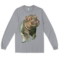 Heather Grey baby hippo Long Sleeve Tee - LillyAllenDesigns