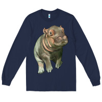 Navy baby hippo Long Sleeve Tee - LillyAllenDesigns