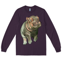 Plum baby hippo Long Sleeve Tee - LillyAllenDesigns