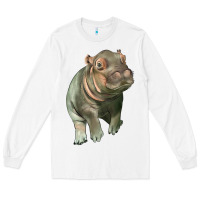 White baby hippo Long Sleeve Tee - LillyAllenDesigns