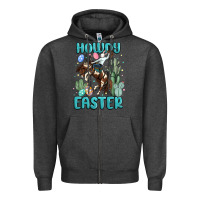 Charcoal Heather howdy easter Zipper Hoodie - MaliasSmallBusiness