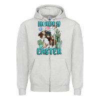 Dove Grey howdy easter Zipper Hoodie - MaliasSmallBusiness