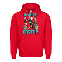 Red howdy easter Zipper Hoodie - MaliasSmallBusiness