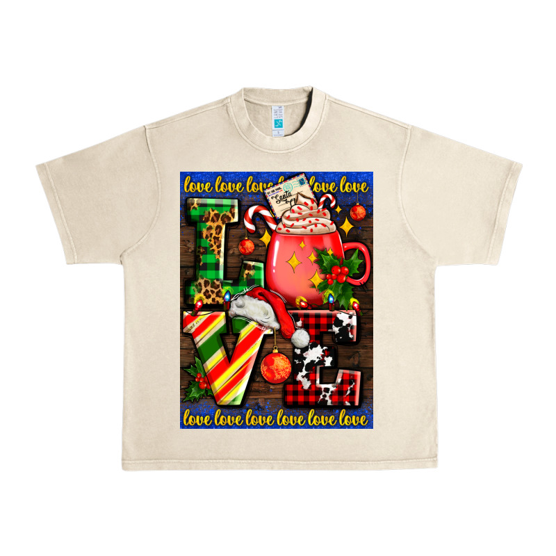 Love Coffee Cup Christmas Urban Heavy Tee by AdoDesignShop | Teevron