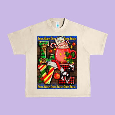 Love Coffee Cup Christmas Urban Heavy Tee Designed By Adodesignshop