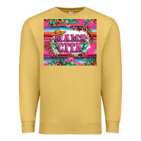 Antique Gold mama cita cactus serape Premium Sweatshirt - LillyAllenDesigns