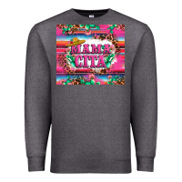 Charcoal Heather mama cita cactus serape Premium Sweatshirt - LillyAllenDesigns