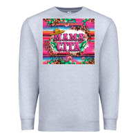 Heather Grey mama cita cactus serape Premium Sweatshirt - LillyAllenDesigns