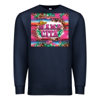 Navy mama cita cactus serape Premium Sweatshirt - LillyAllenDesigns