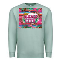 Seafoam mama cita cactus serape Premium Sweatshirt - LillyAllenDesigns