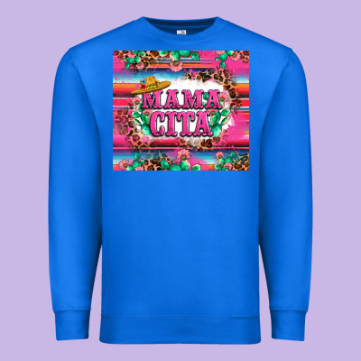 Mama Cita Cactus Serape Premium Sweatshirt Designed By Lillyallendesigns