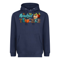 Navy thankful teacher Heavyweight Hoodie - BundleAndBundleShop