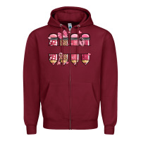 Burgundy custom name valentine's day school pencils Zipper Hoodie - MaliasSmallBusiness