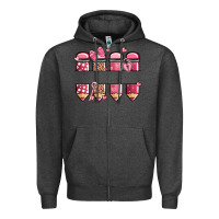 Charcoal Heather custom name valentine's day school pencils Zipper Hoodie - MaliasSmallBusiness