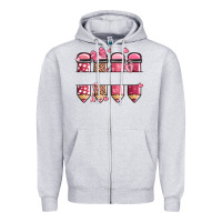 Heather Grey custom name valentine's day school pencils Zipper Hoodie - MaliasSmallBusiness