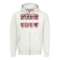 Oatmeal Heather custom name valentine's day school pencils Zipper Hoodie - MaliasSmallBusiness