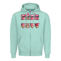 Seafoam custom name valentine's day school pencils Zipper Hoodie - MaliasSmallBusiness