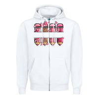 White custom name valentine's day school pencils Zipper Hoodie - MaliasSmallBusiness