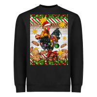 Black Christmas rooster Heavyweight Sweatshirt - Artiststas