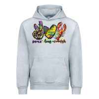 Heather Grey peace love crawfish mardi gras Urban Hoodie - CowGirlArtShop