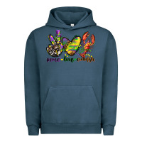 Pigment Midnight Navy peace love crawfish mardi gras Urban Hoodie - CowGirlArtShop