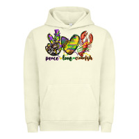 Pigment Pistachio peace love crawfish mardi gras Urban Hoodie - CowGirlArtShop