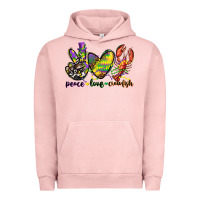 Pigment Salmon peace love crawfish mardi gras Urban Hoodie - CowGirlArtShop