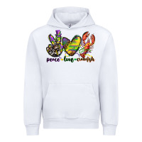 White peace love crawfish mardi gras Urban Hoodie - CowGirlArtShop