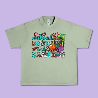 Weekend Coffee And Camping Urban Heavy Tee Designed By Adodesignshop