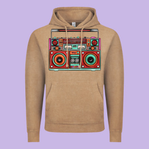 Boombox Vintage Hoodie Designed By Fadigitalartstudio